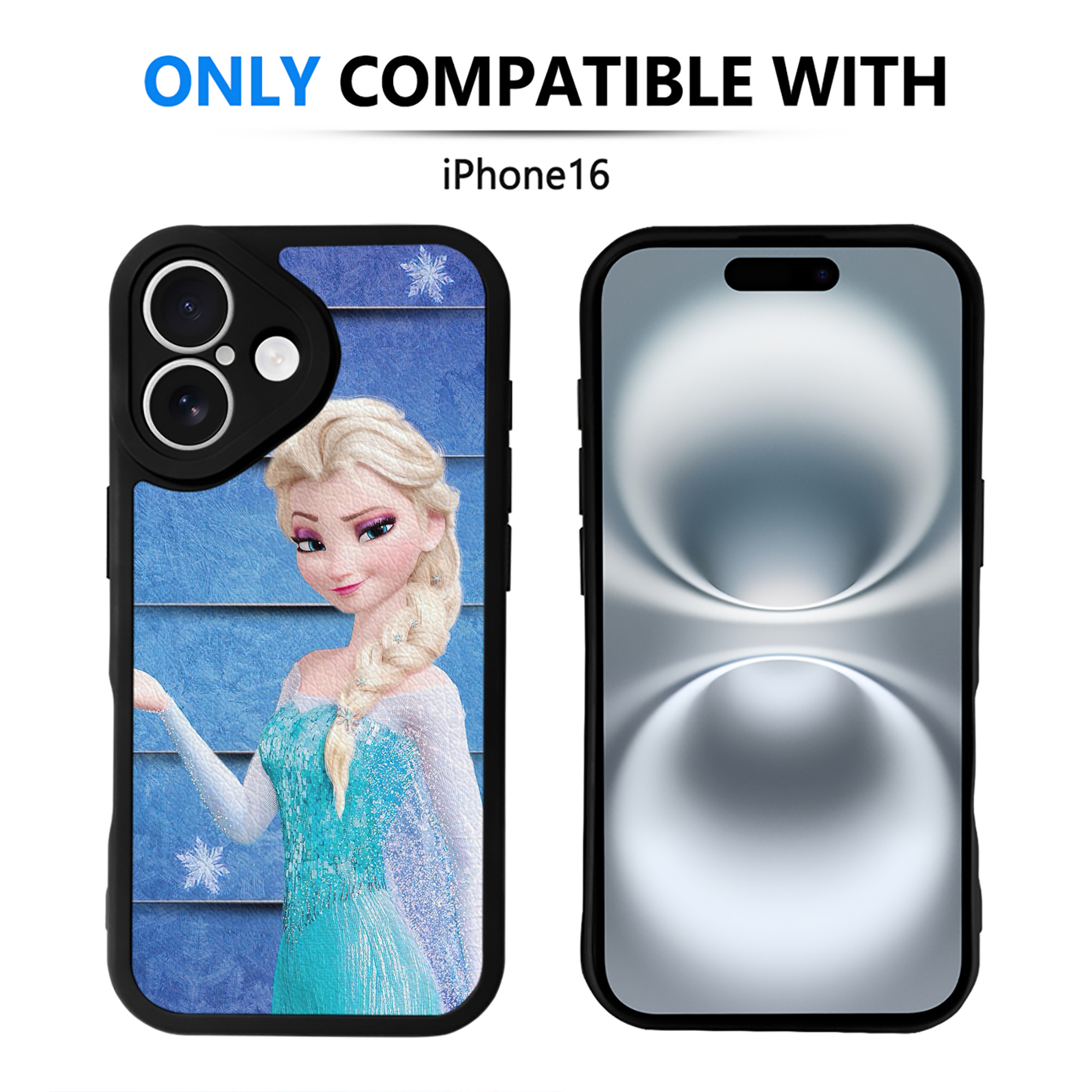 （画像用） アナと雪の女王 アンナ エルサ Frozen Anna Elsa 【iPhone 16シリーズ対応】シリコンスマホケース（レザー調） 材質：シリコン